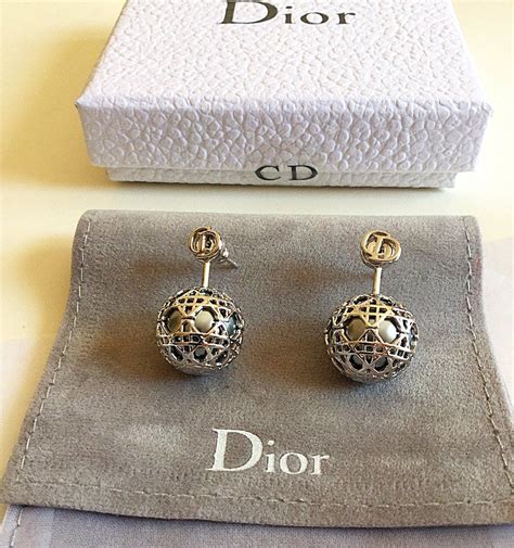 dior earring silver|authentic christian dior earrings.